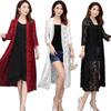 Women Lace Cardigan Mid-length Summer Mesh Shawl Loose Over-the-knee Sun Protection Clothing Women Jacket Shirt Outerwear