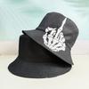 New skull finger pattern bucket hat men and women outdoor travel visor double-sided can wear basin hat