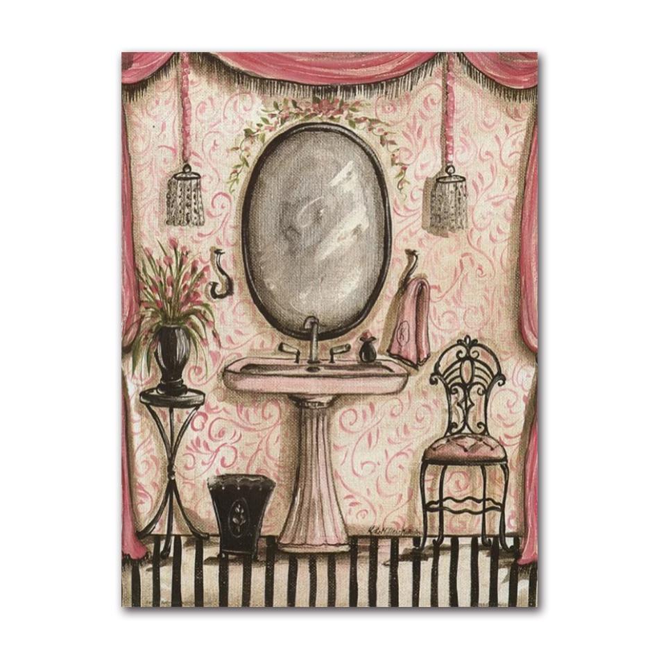 Retro Victorian Bathtub Vintage French Bathroom Tub Poster Canvas Painting Print Wall Art Picture for Bath Room Home Decor