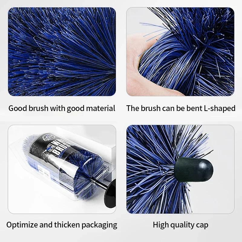 Car Wheel Multifunction Cleaning Brush Long Soft Handle Rim Hub Microfiber Brush Tire Detail Brush Auto Motorcycle Washing Tool
