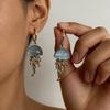 Cute Blue Jellyfish Ocean Pendant Earrings For Women Girls Unique Aesthetic Charm 2000s Harajuku EMO Vintage Jewelry Accessories