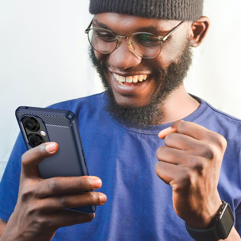 For OnePlus Nord CE 3 Lite 5G/Nord N30 5G Carbon Fiber Texture Brushed Phone Case Soft TPU Anti-drop Back Cover