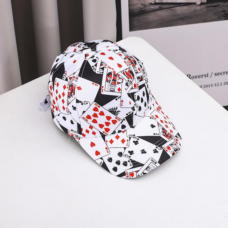 Summer Autumn Unisex Trend Print Poker Chain Letter Element Baseball Cap For Men Women Street Outdoor Hip Hop Snapback Hat