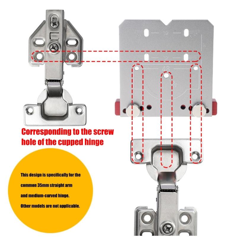 Woodworking Concealed Hinge Jig Kits 35mm Hinge Hole Template Jig Woodworking Drilling Locator Hole Cutter Guide