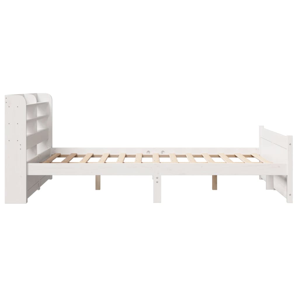 Bed Frame with Headboard Without Mattress White 150 x 200 cm