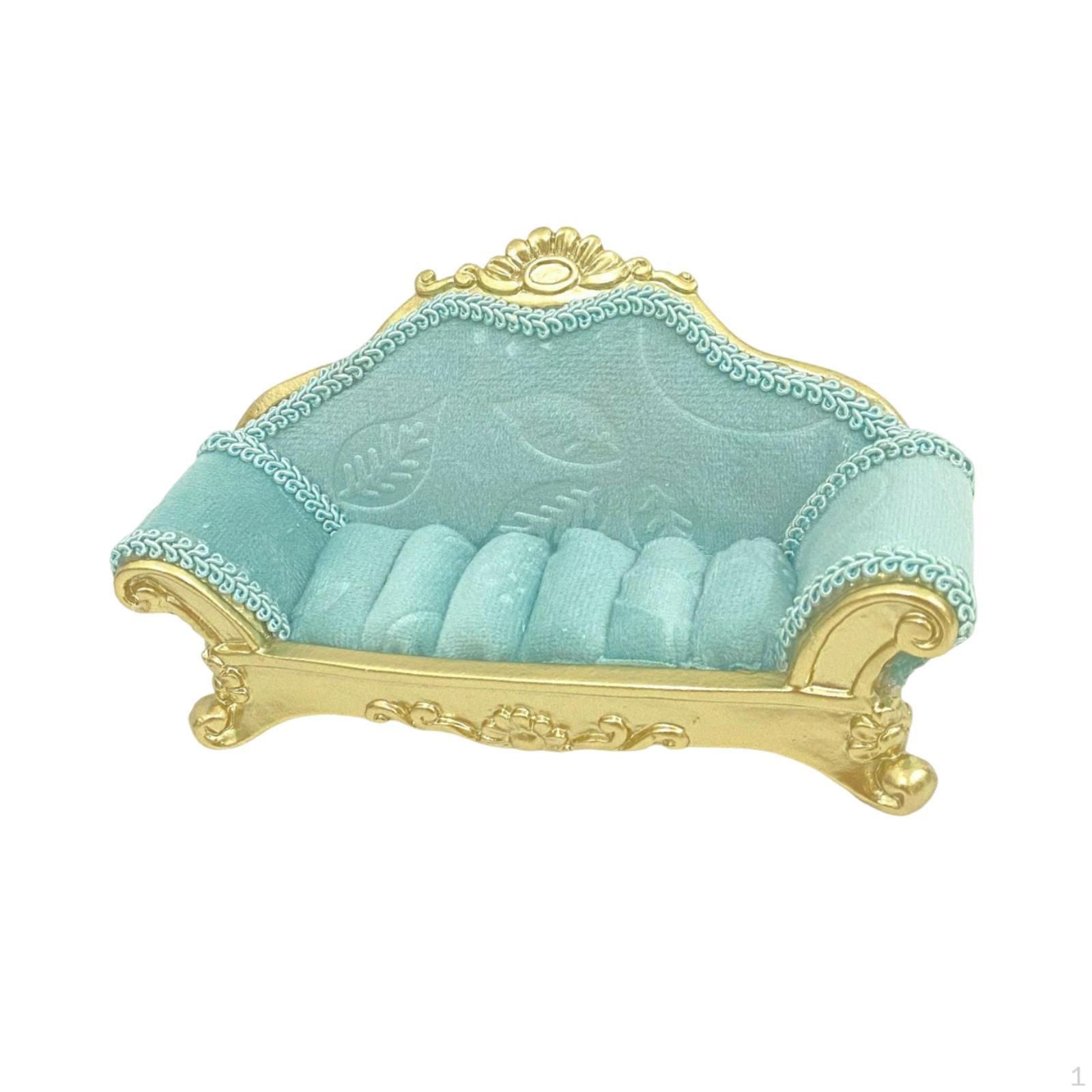 

Jewelry Display Stand Holder Sofa Shaped Decor Rack Organizer for Live Broadcast Shopping зелёный