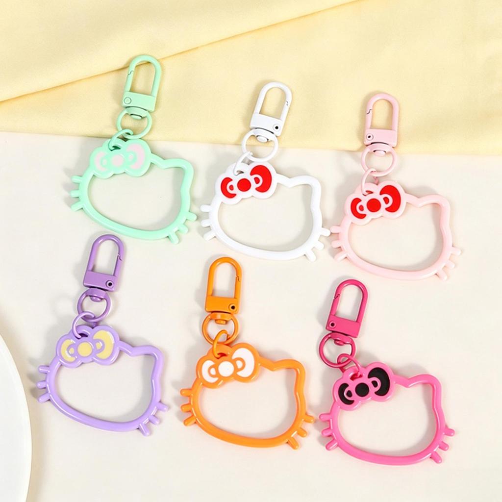 Creative Cartoon Cat Head Keychain - Acrylic Pendant Accessory & Bag Charm