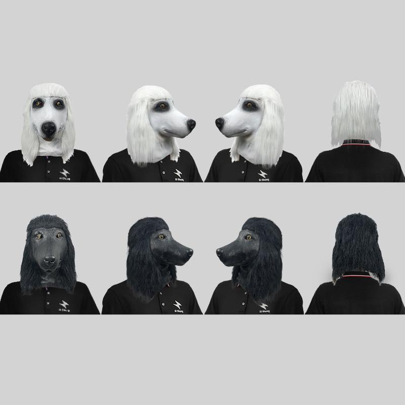 Divertente Maschera Animale Testa di Barboncino Realizzata in Lattice Resistente Perfetta per Feste Divertenti e Costumi