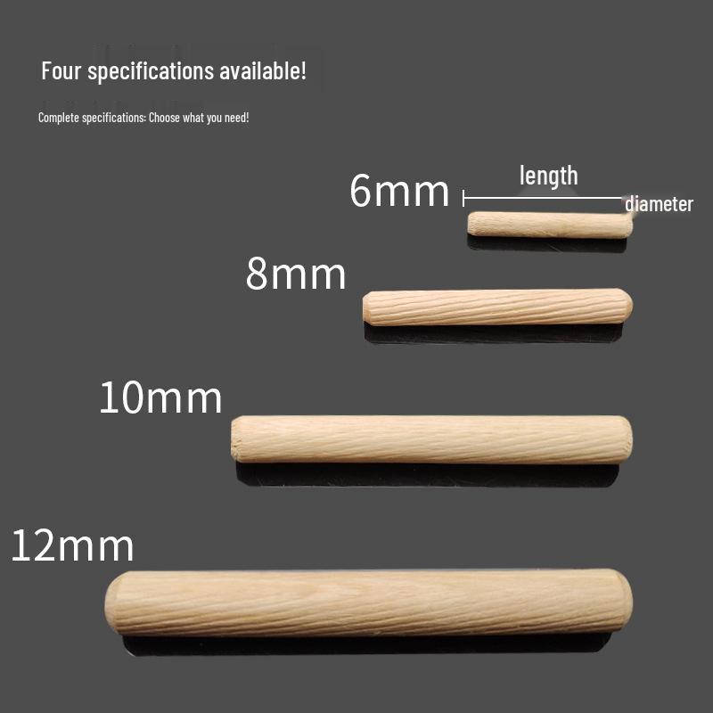 Round Wood Plug and Dowel Pin Wedge Connector (Sizes: M6, M8, M10, M12)