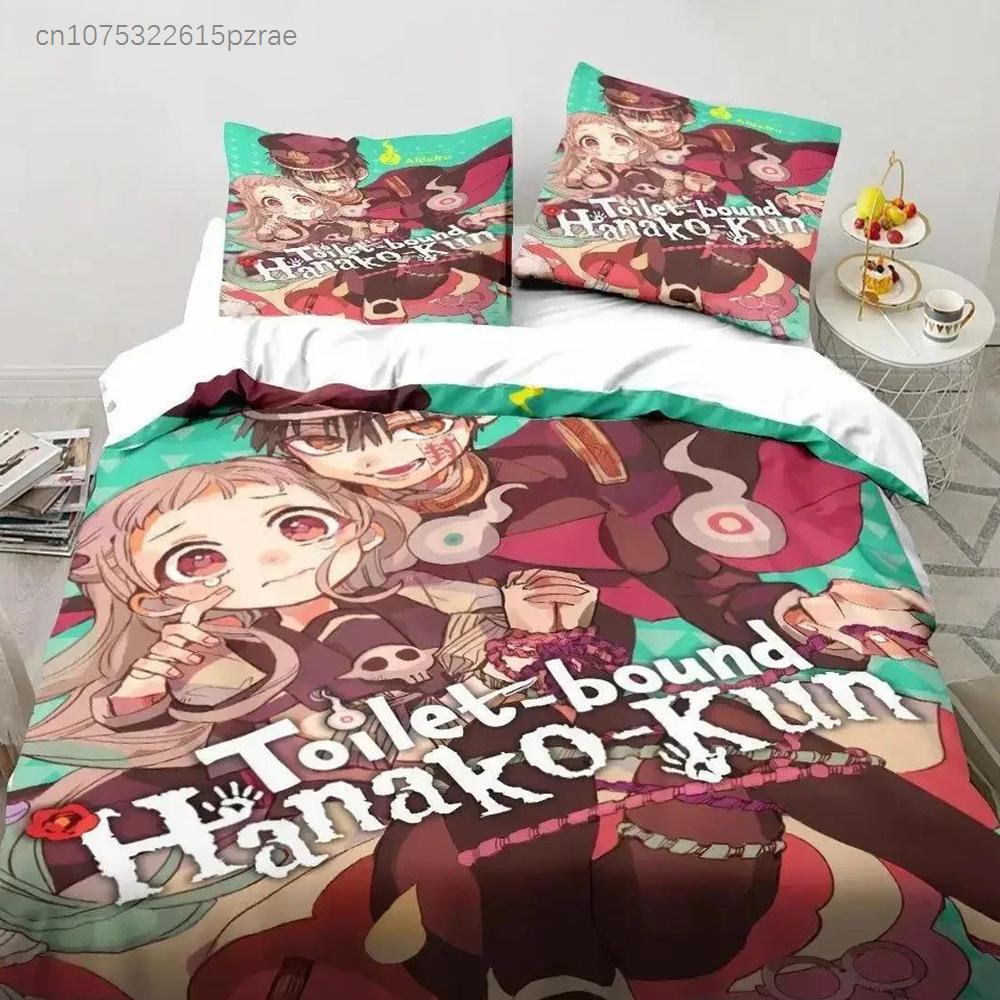 Anime Toilet-Bound Hanako-kun Bedding Set Printed Bed Set With Pillowcase Bed Duvet Cover Soft Queen King Size Bedclothes Home