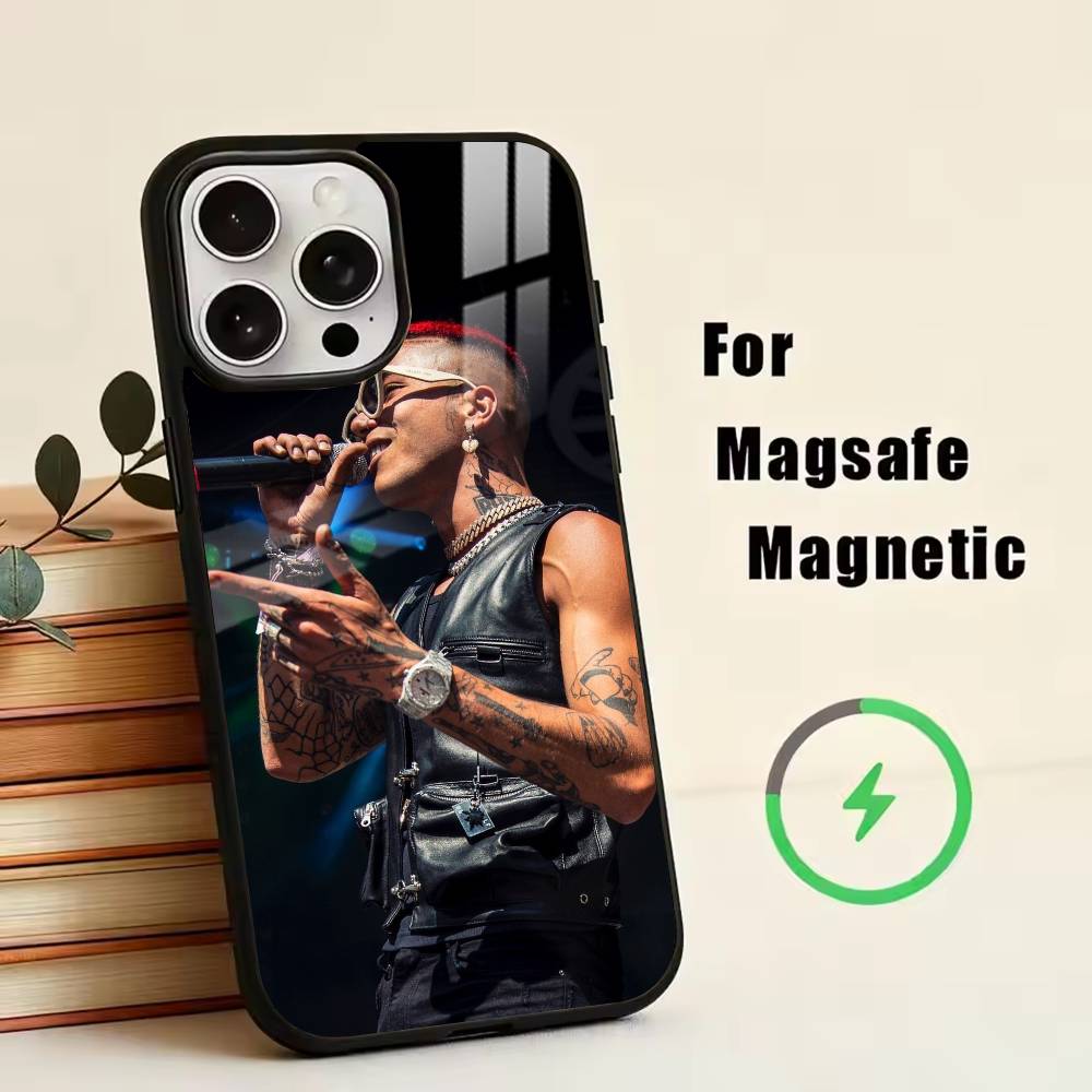 Singer Sfera E-Ebbasta  Phone Case For iPhone17,16,15,14,13,12,11 Plus,Pro Magnetic For Magsafe Wireless Charging