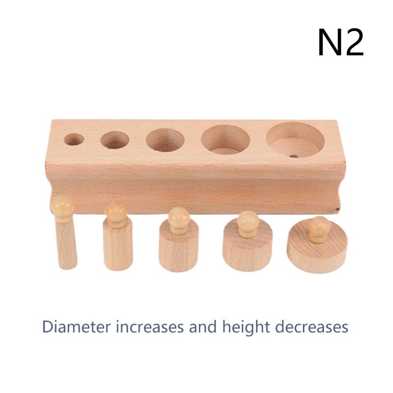 Montessori Cylinder Socket Puzzles Toy Baby Development Practice And Senses Preschool Educational Wooden Toys For Children