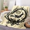 1PC Witch and Moon-Print Blanket — Made of Soft Plush Flannel, It's Perfect for Sofas, Beds, or Recliners. It Is Ideal for Hallo