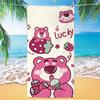 Cute Strawberry Bear Beach Towel Microfiber Printed Children'S Trumpet Cartoon Bear Beach Towel
