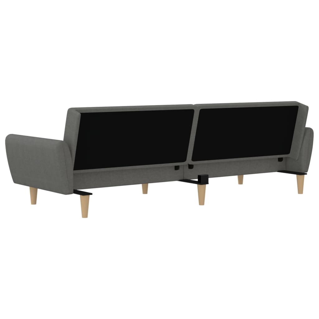 2 Seater Sofa Bed Light Grey Fabric