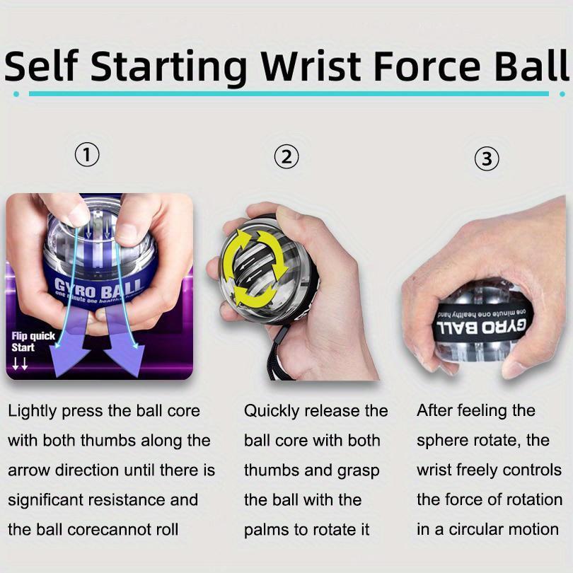 Gyro Ball for Strengthen Arms Fingers Wrist Bone Wrist Trainer Ball Auto-Start Wrist Strengthener Gyroscopic Forearm Exerciser