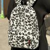 Y2K Vintage Plush Leopard Print Backpack for Girls Large Capacity College Students Schoolbag Casual Portable Ladies Shoulder Bag