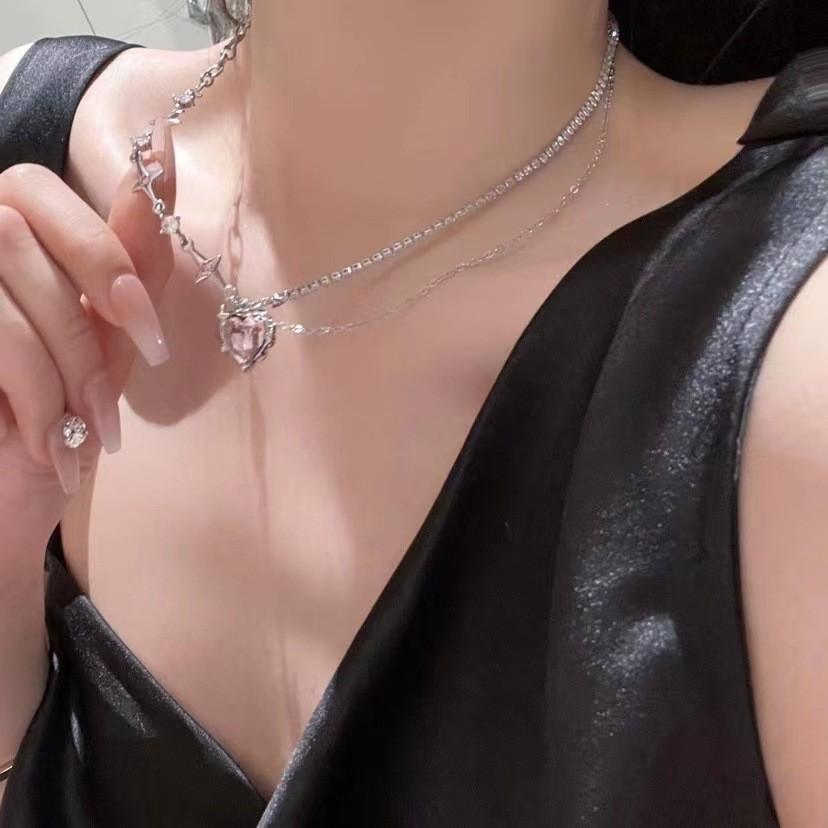 Colorful Moon Stone Crescent Necklace