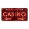 High Definition Metal Tin Sign Las Vegas Casino Vintage License Plate Style Wall Art Decor for Home Bar Garage