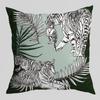 Tropical Green Tiger Pattern Double-sided Printed pillow cover Short plush Suitable living rooms sofas throw cushion cover
