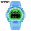 Sanda Multifunctional Green Light Electronic Watch, Fashionable Wristwatch for Men, Women, and Students.