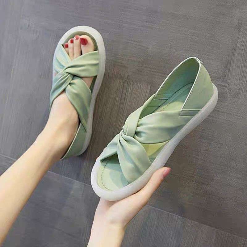 2025 New Summer Women's Jelly Flat-bottomed Cool Slippers Comfortable Non-slip Rubber Sole Soft Suitable Maternity Shoes