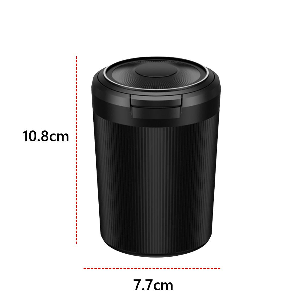 Car Ashtray with Lid Portable Ash Tray with LED Light Mini Car Trash Can Multi-Function Pop Up Ashtray for Car Travel Agency