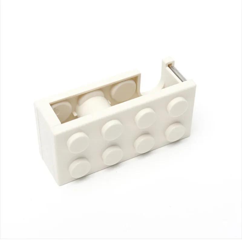 Building Block Desktop Tape Cutter Transparent Tape Holder for Office Stationery Tape Dispenser Cute Storage Box