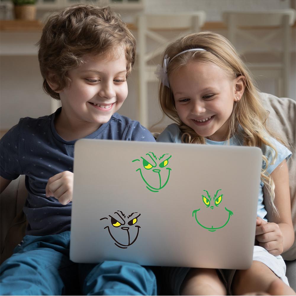 72pcs Christmas Grinch Stickers Face Stickers for Christmas Party Supplies