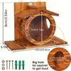 Natural Wood Squirrel Feeder, Hanging Wildlife Feeding Dish for Garden & Patio, Attracts Squirrels, Birds, and Chipmunks, Rustic