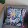 2D Buntes Geometrisches Fuchs Muster Kissenbezug Muster Kissenhülle Geeignet für Sofa Schlafzimmer Auto Kissenbezug
