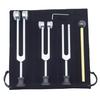 Tuning Fork, Crystal Tuner Set with Mallets, Base, 128, 256, 512, and Storage Bag (Silver)