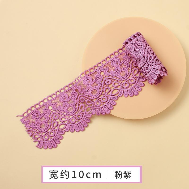 Ruban de Dentelle Brodé Floral Creux de 1 Mètre Soluble dans l'Eau pour Couture d'Articles d'Habillement DIY Tissu Artisanat Fait Main Bande de Dentelle Noir Blanc