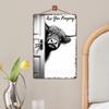 Arte da Parete per Bagno Mucca Decorazione Vintage per Servizi Igienici Cartello da Parete Divertente per Toilette per Proprietari Affittuari Appartamento Ufficio Hotel Polvere