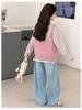Adorable Girls' Spring Vest & Shirt 3-Piece Set - Korean Style for Older Children