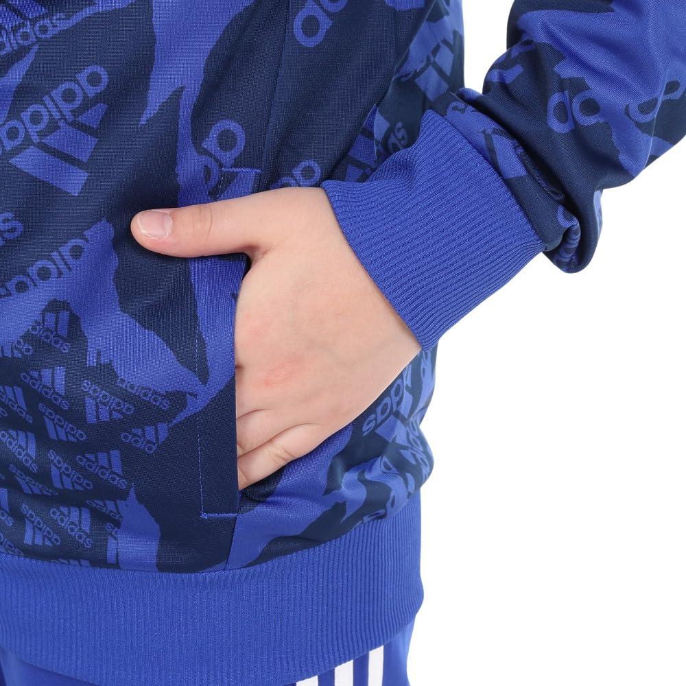 adidas Junior Tracksuit Set and Essentials Print Tracksuit [Adidas] (Top Bottom) All-Over KOS14-IS2557 (Blue/Size 130/Jr)