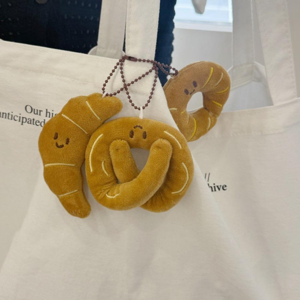 Creative Food Plush Keychains Cute Pendant Kawaii Keychain Girls Cartoon Doll Plush Toy Doll Bread Backpack Decoration Gifts