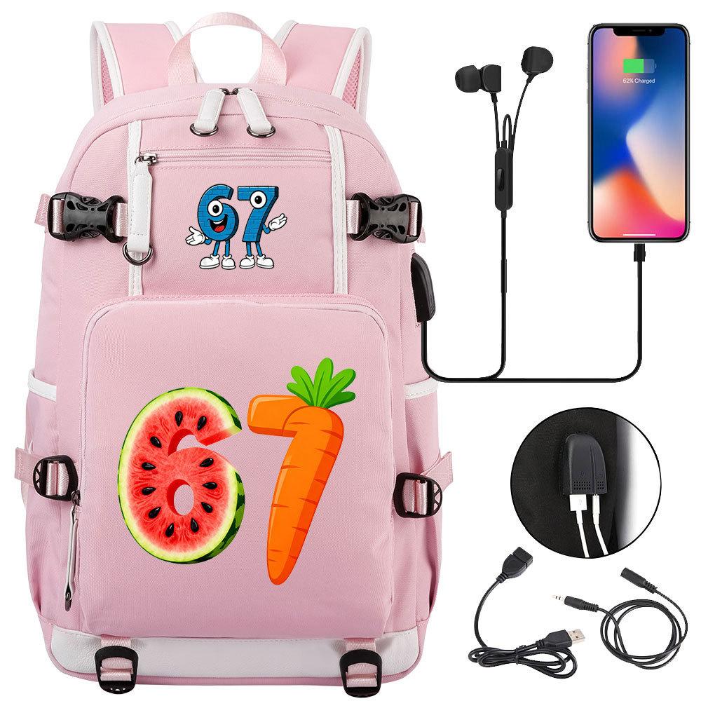USB Charging Backpack for Teen Students Travel Laptop Daypack 67 Gourmet Style Lightweight Water-Resistant Large Capacity