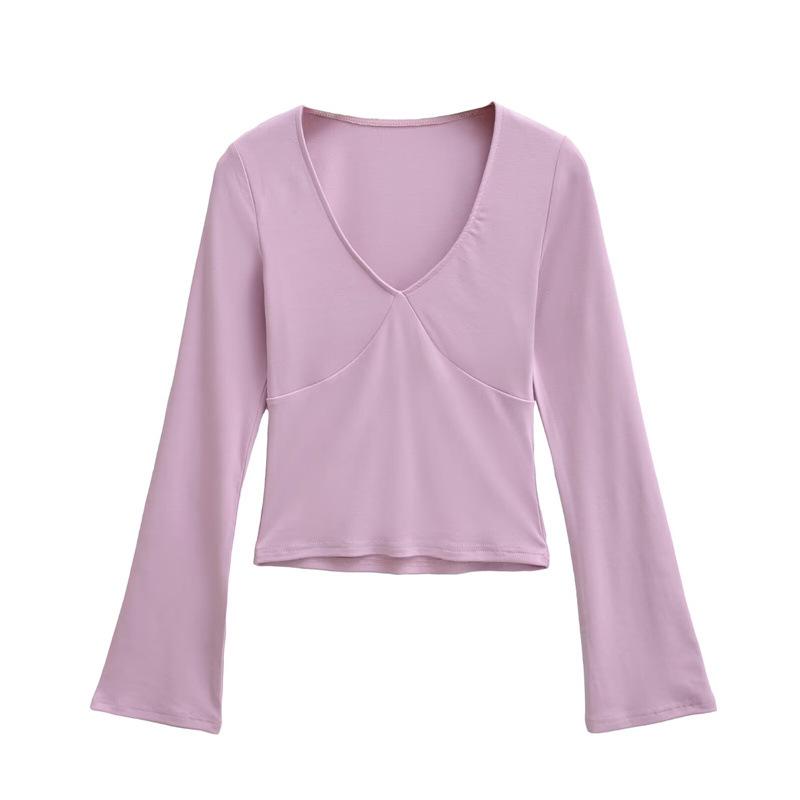 Women's Retro American Spicy V-Neck Flared Sleeve T-Shirt