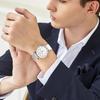 BUREI Men's Watch Simple Stylish Waterproof Analog Watch Popular Brand Men's Watch (White-1)