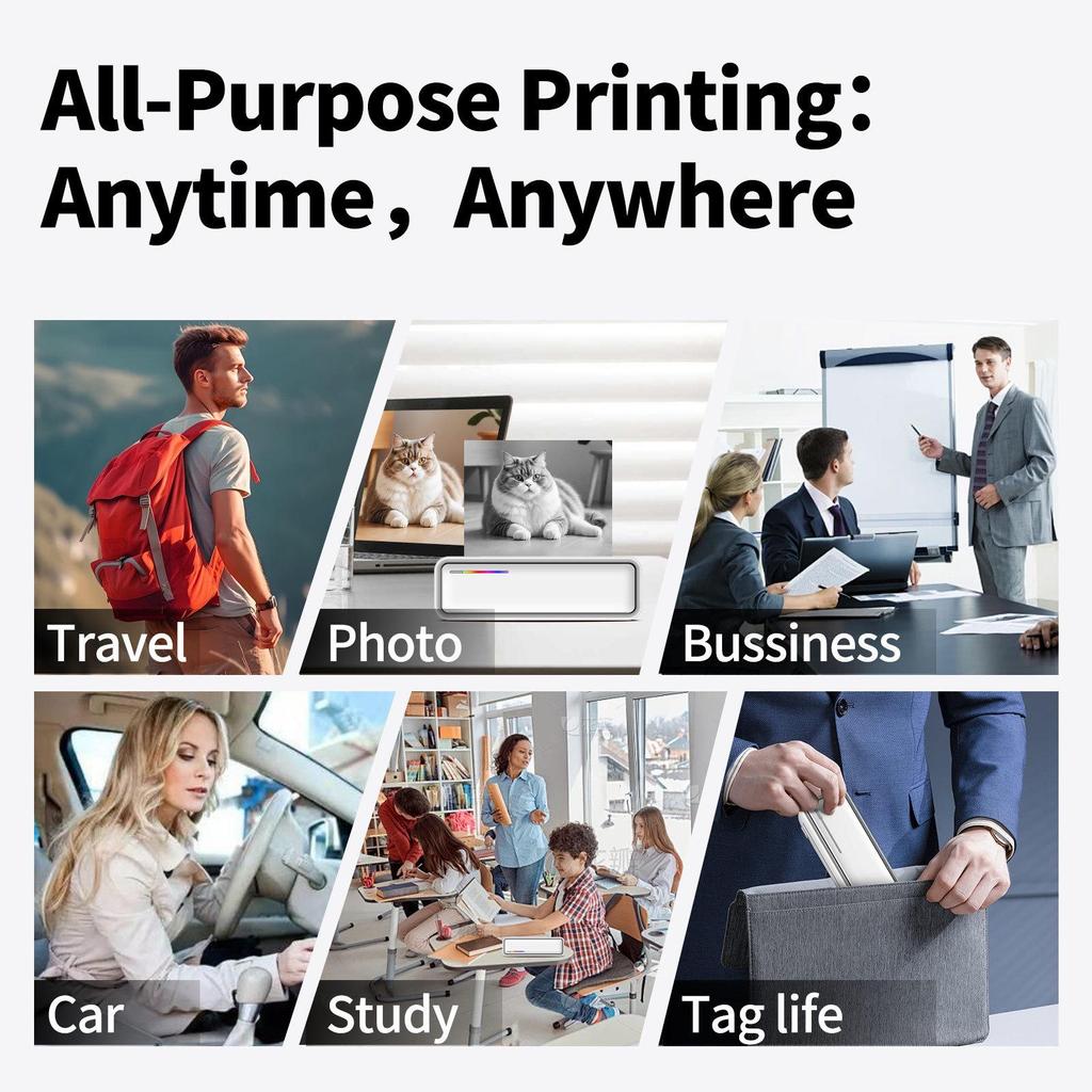 A4 Inkless Bluetooth Thermal Mini Printer for Tattoos, Documents, Photos, Office Labels.