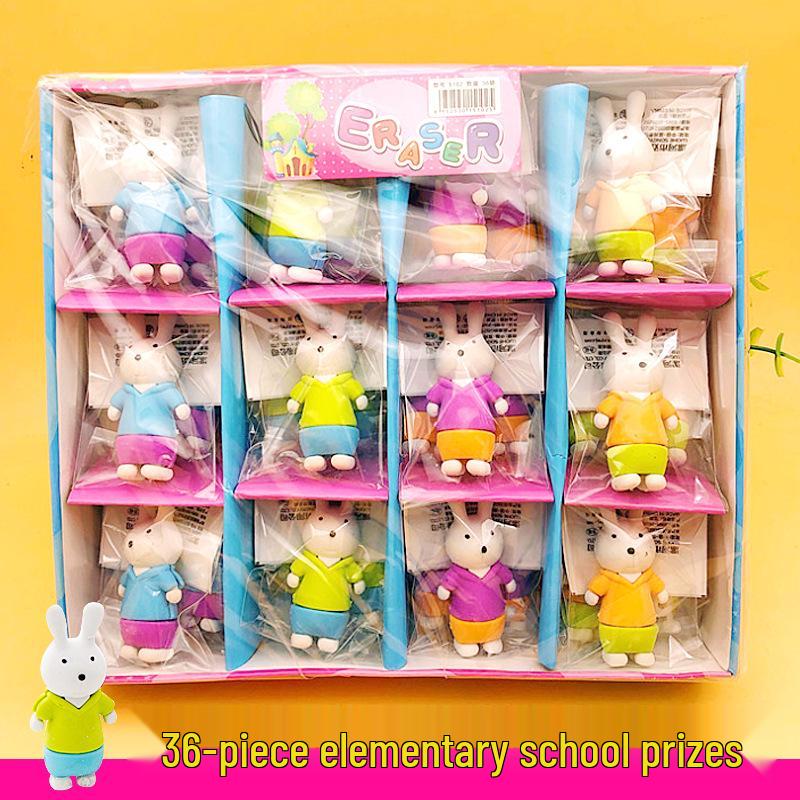 Long-Eared Rabbit Cartoon Eraser for Kids Stationery