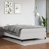 Exclusive House - Slatted Bed Base with Mattress White 140x190cm Faux Leather