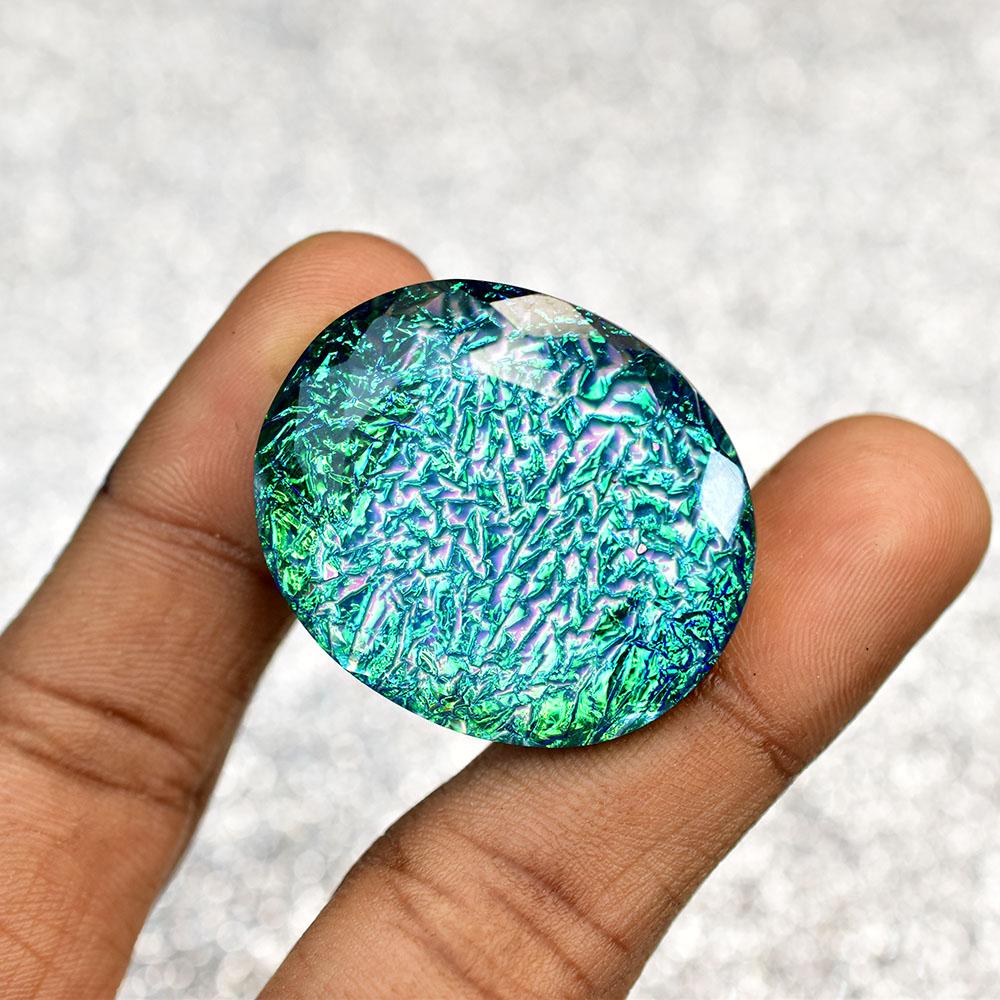 Lab-Created Opal Loose Gemstone Australian 33x28mm Oval Cut Monarch October Birthday Birthstone