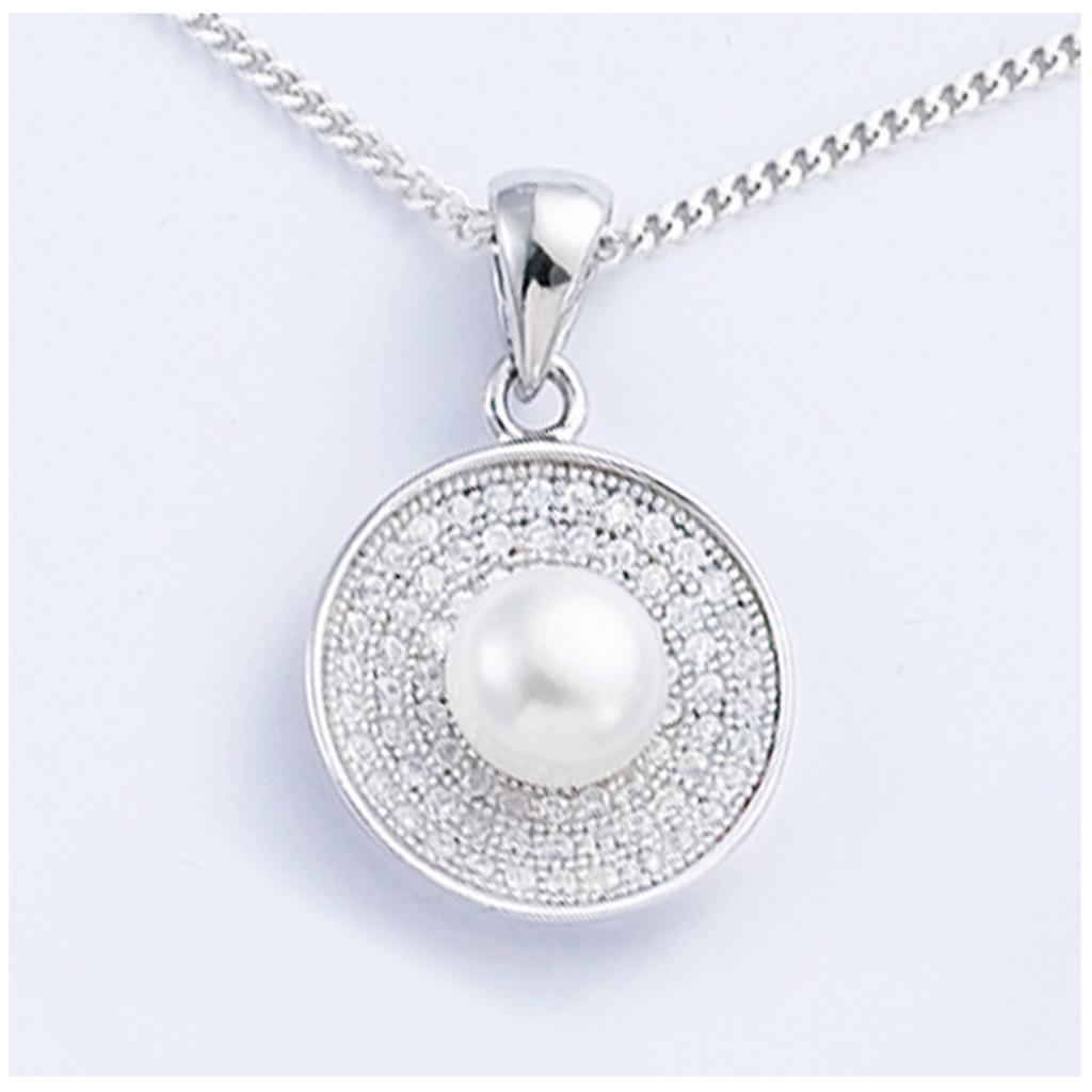 Les Trésors De Lily [J0141] - Pendentif Argent 'Sissi' blanc argenté (rhodié) - 15 mm