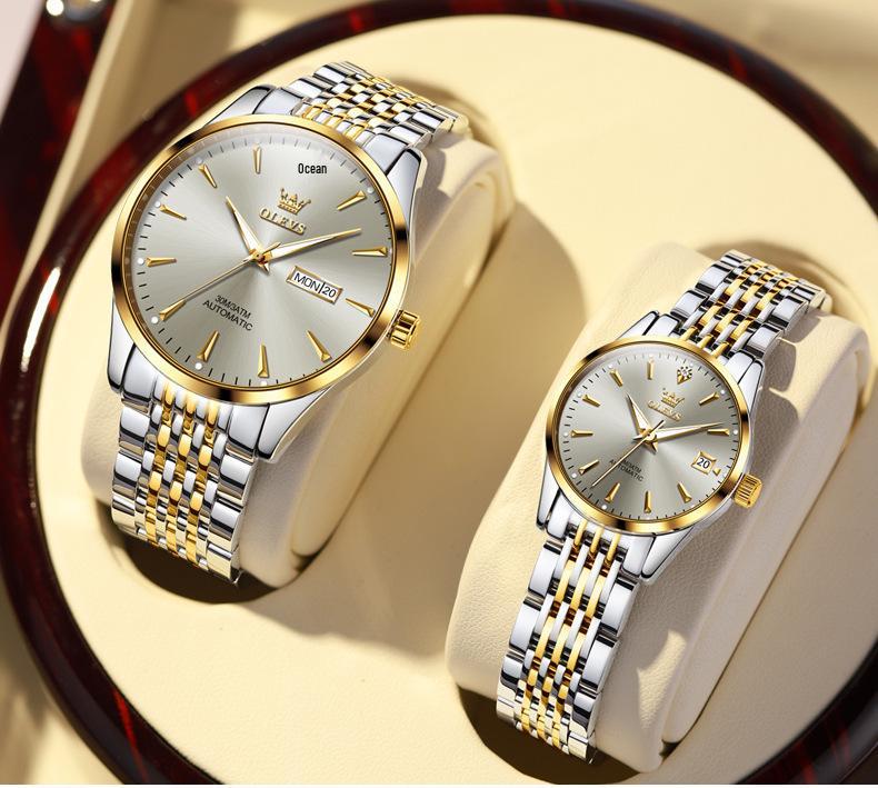 Oulisi Damen Dünne Automatische Mechanische Uhr - Schlichtes Design