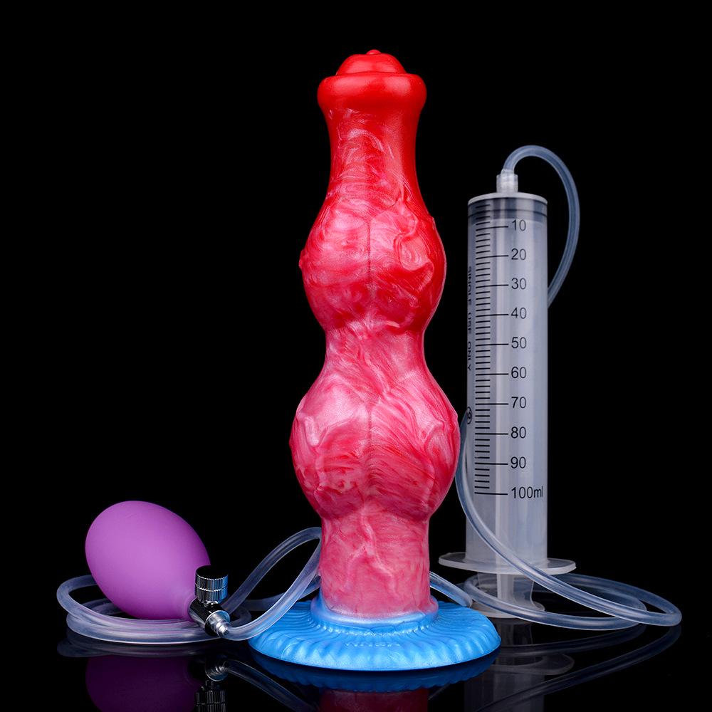 Inflatable Silicone Female Masturbator with Water-Spraying Dildo Simulation