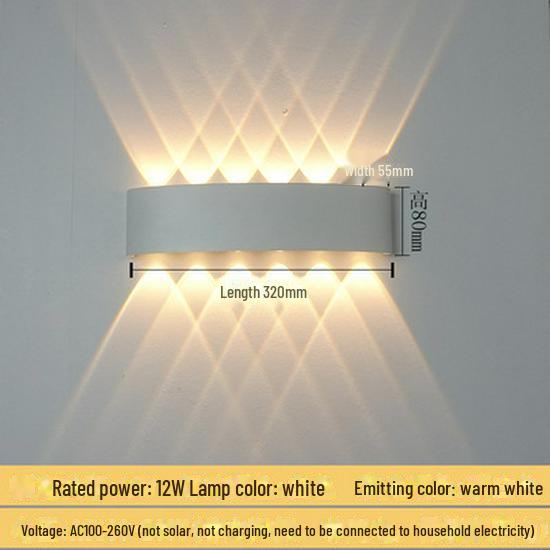 

Сучасний яскравий настінний світильник для сходів і коридорів - освітлення вгору/вниз для приміщень і на вулиці