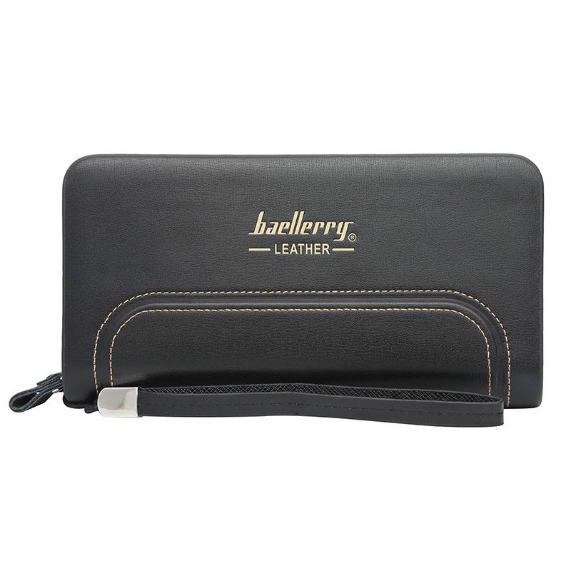 Мужской Кошелек Бизнес Молодежный Клатч на Двойной Молнии Многофункциональный Большая Вместимость Универсальный Клатч