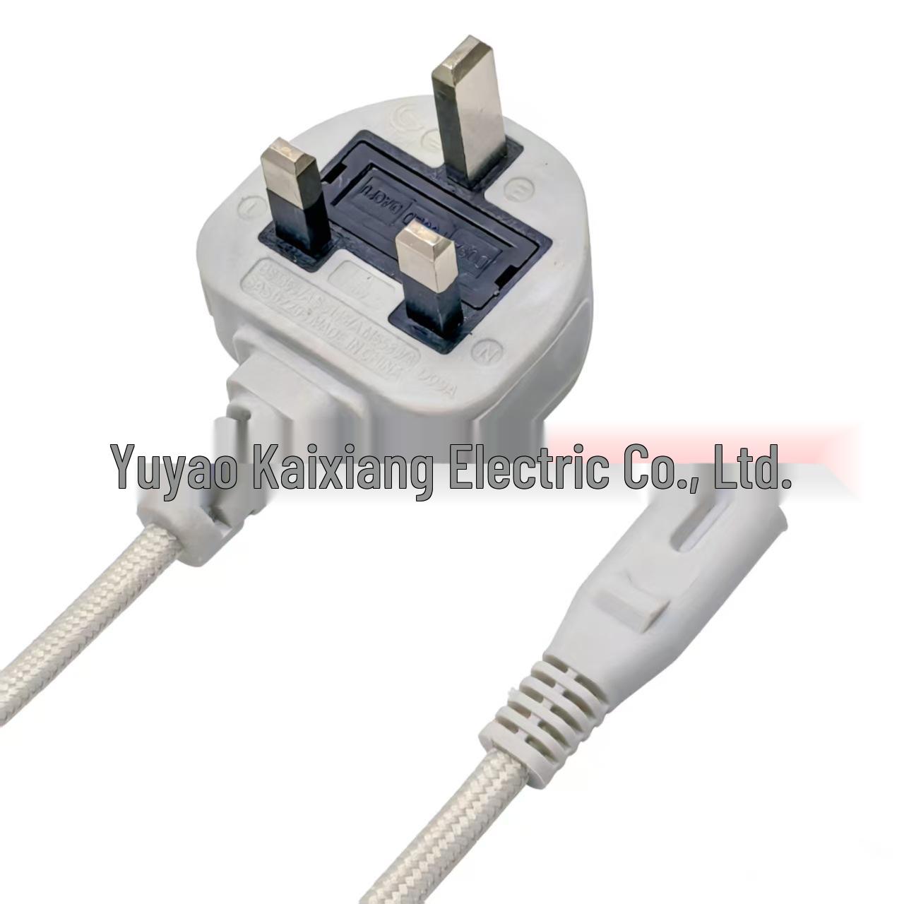 

1.5M UK Braided Power Cord, Two-Core 0.75mm², Two-Pin Figure-8, Appliance AC Cable